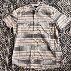 Banana Republic Shirt Mens Medium Striped Short Sleeve Button Down Shirt